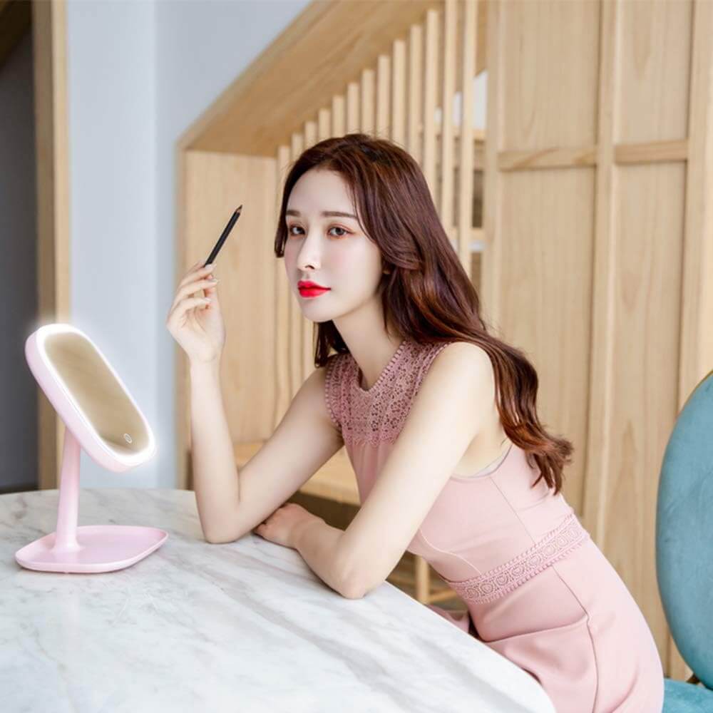 Pink LED Mirror With Tray Base, picture 3