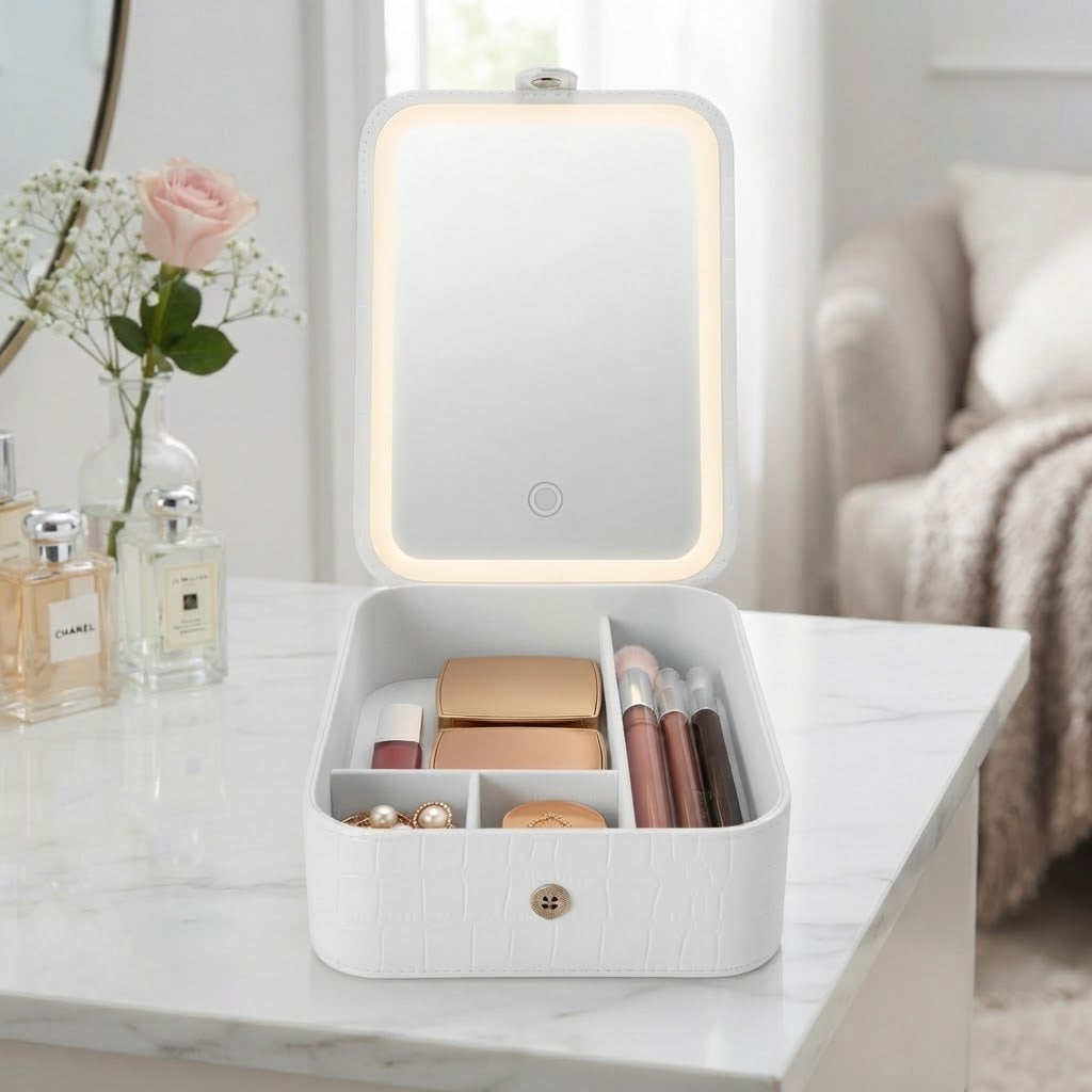 Makeup Case with LED Mirror
