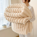 ZEVA Faux Rabbit Fur Blanket - Soft Double-Sided Plush Winter Blanket
