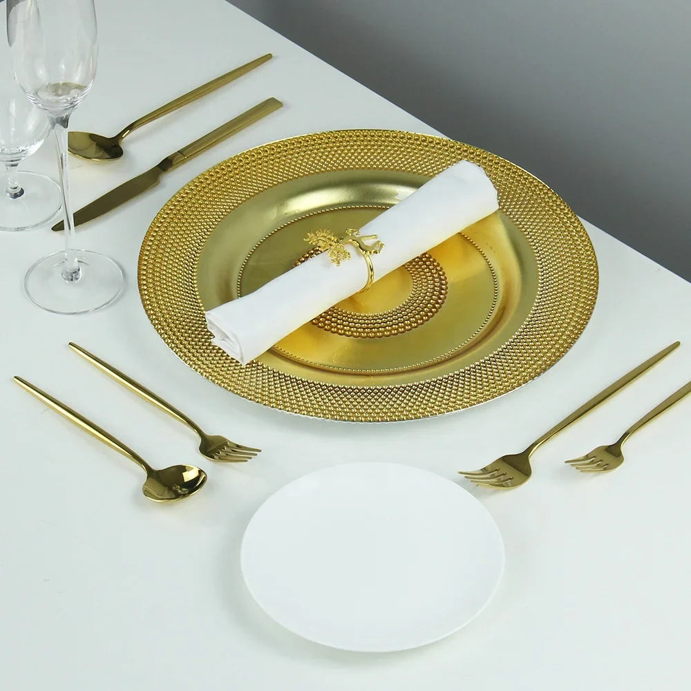 Gold Beaded Charger Plate, picture 2