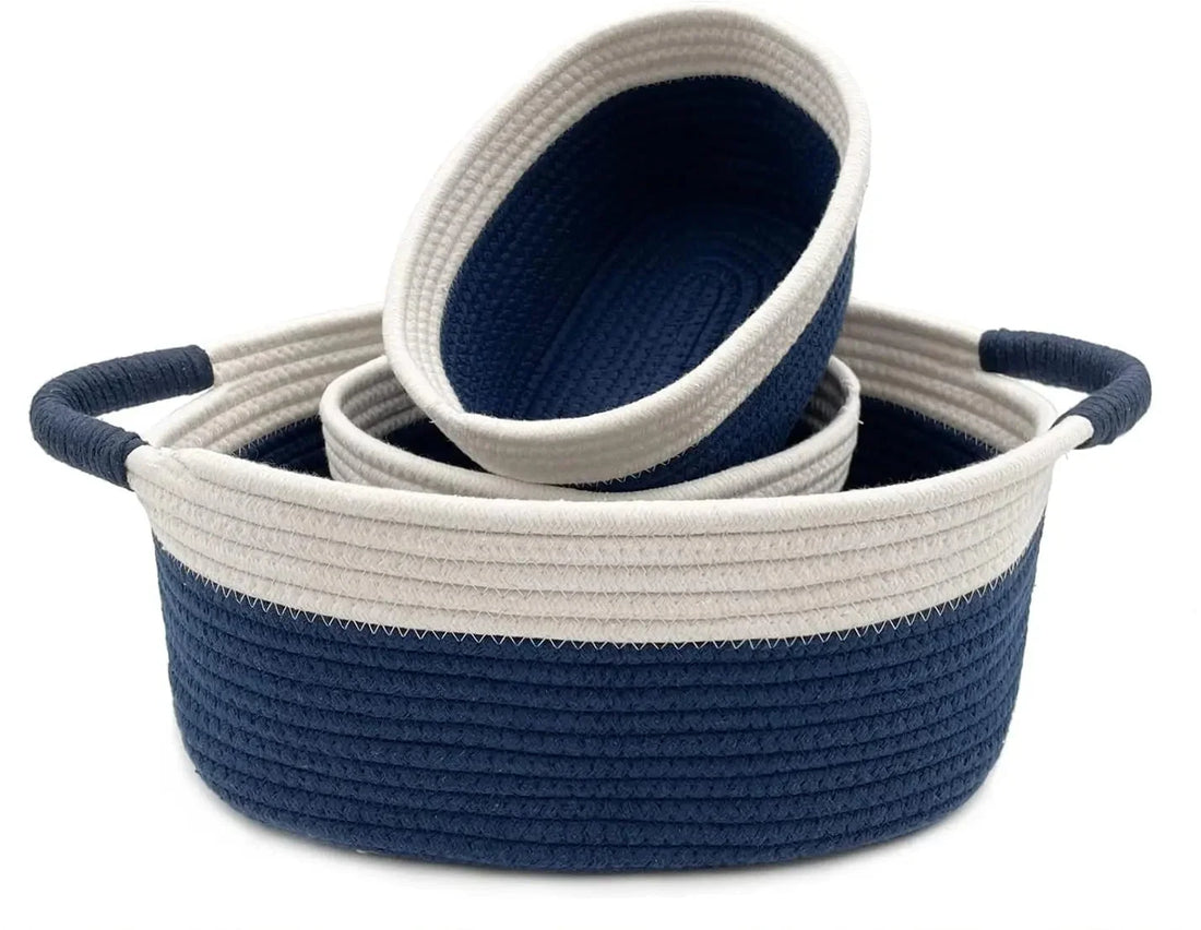 Cotton Rope Storage Baskets, Set of 3