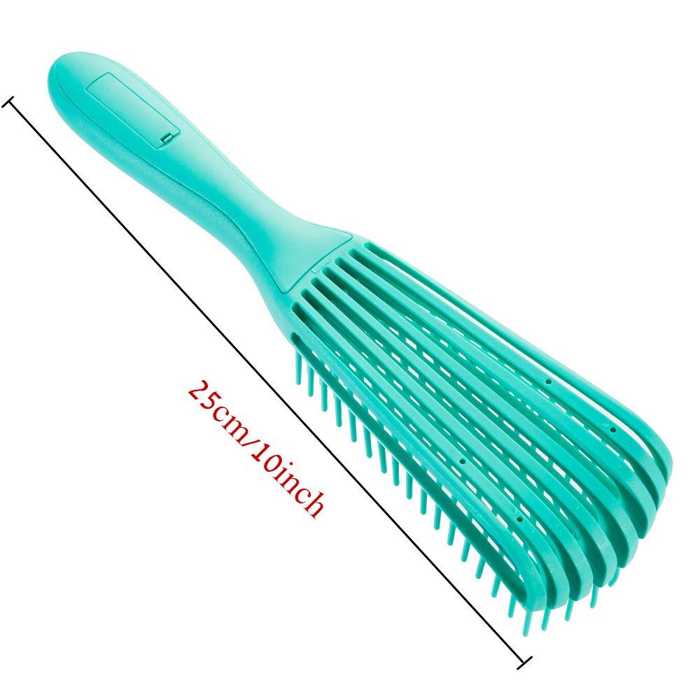 The turquoise detangling brush, marked 25 cm long