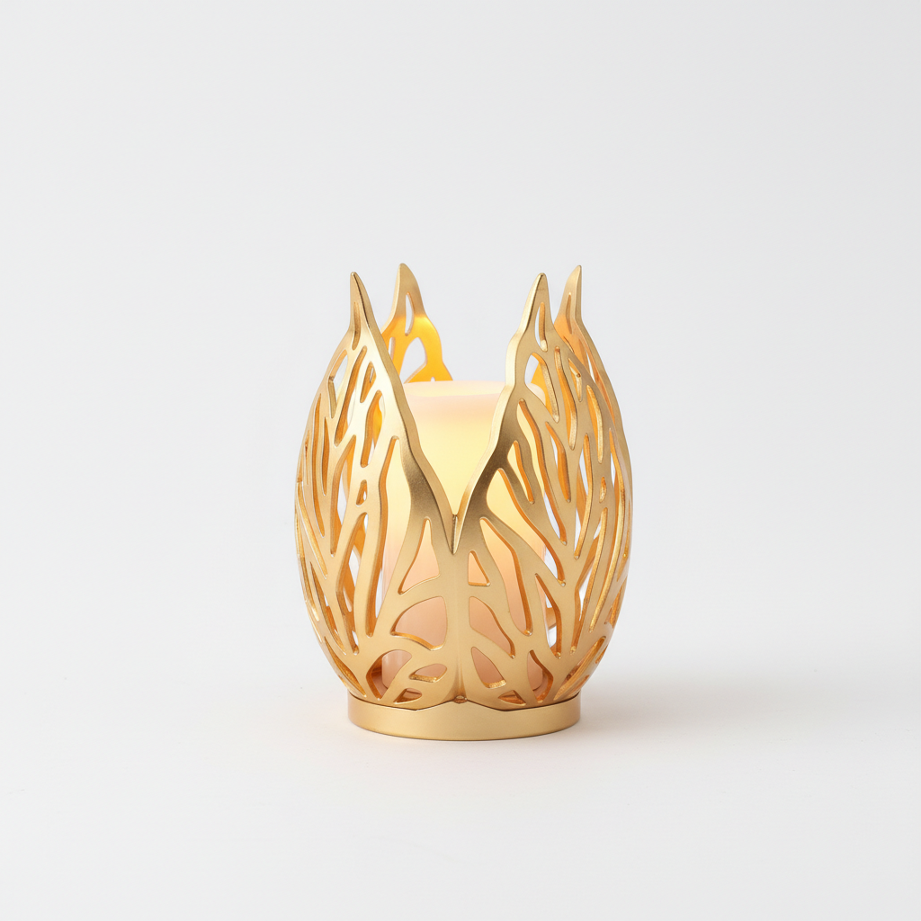 Gold Leaf Tealight Holder