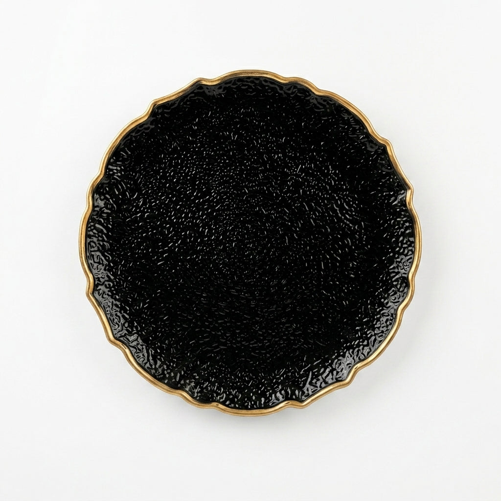Gold Rim Textured Plate