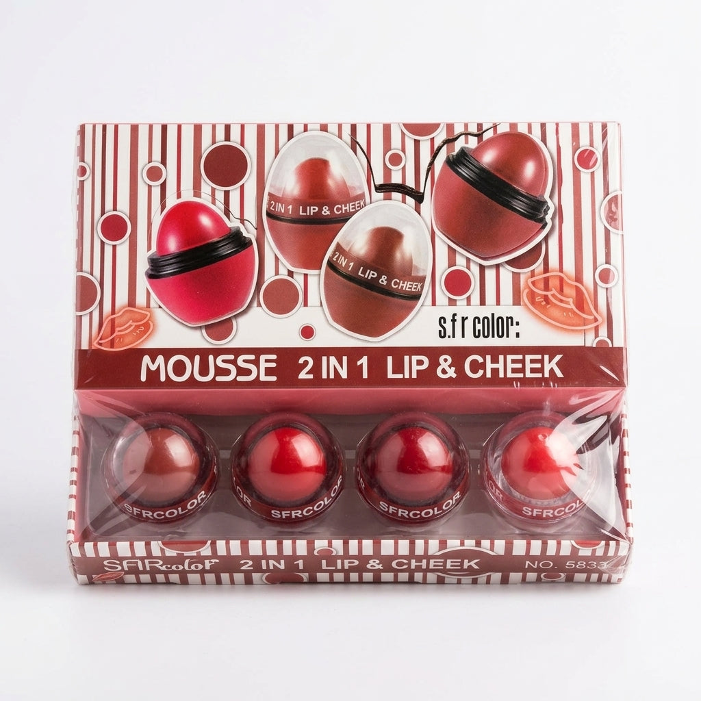 Box of four lip and cheek mousse balls