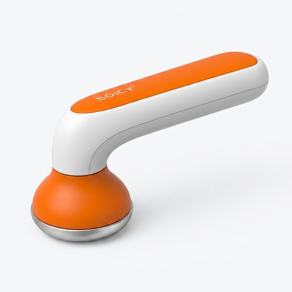 Orange and white cooling ice roller for the face