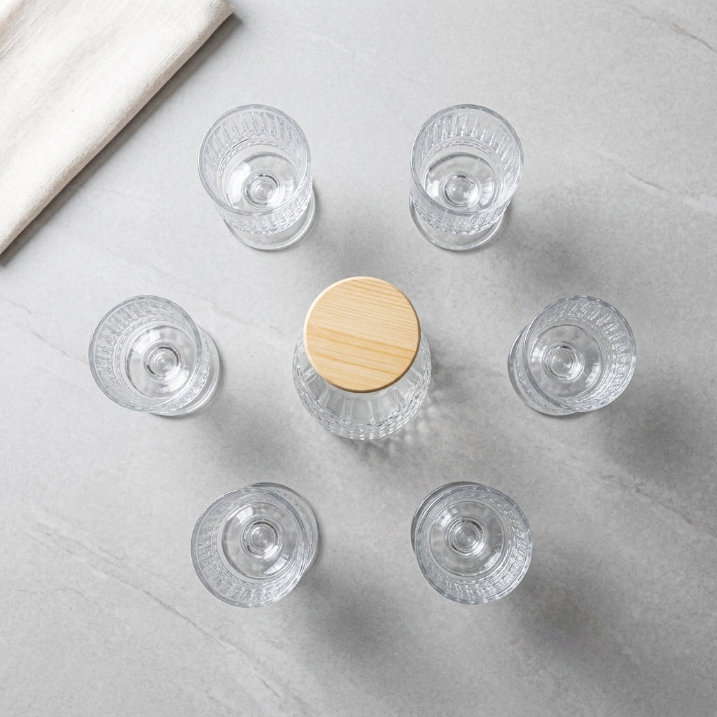 Cut Glass Carafe and Six Glasses, picture 3