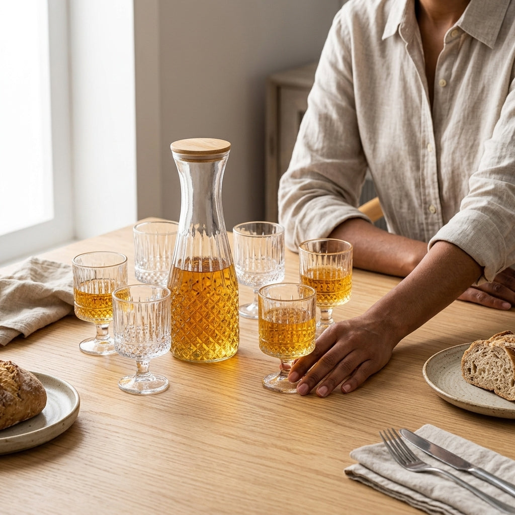 Cut Glass Carafe and Six Glasses, picture 2
