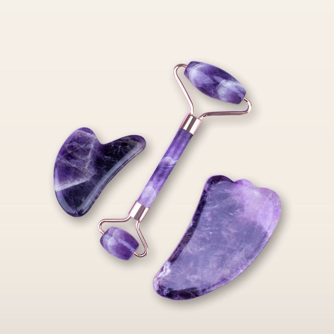 Amethyst Facial Roller and Gua Sha